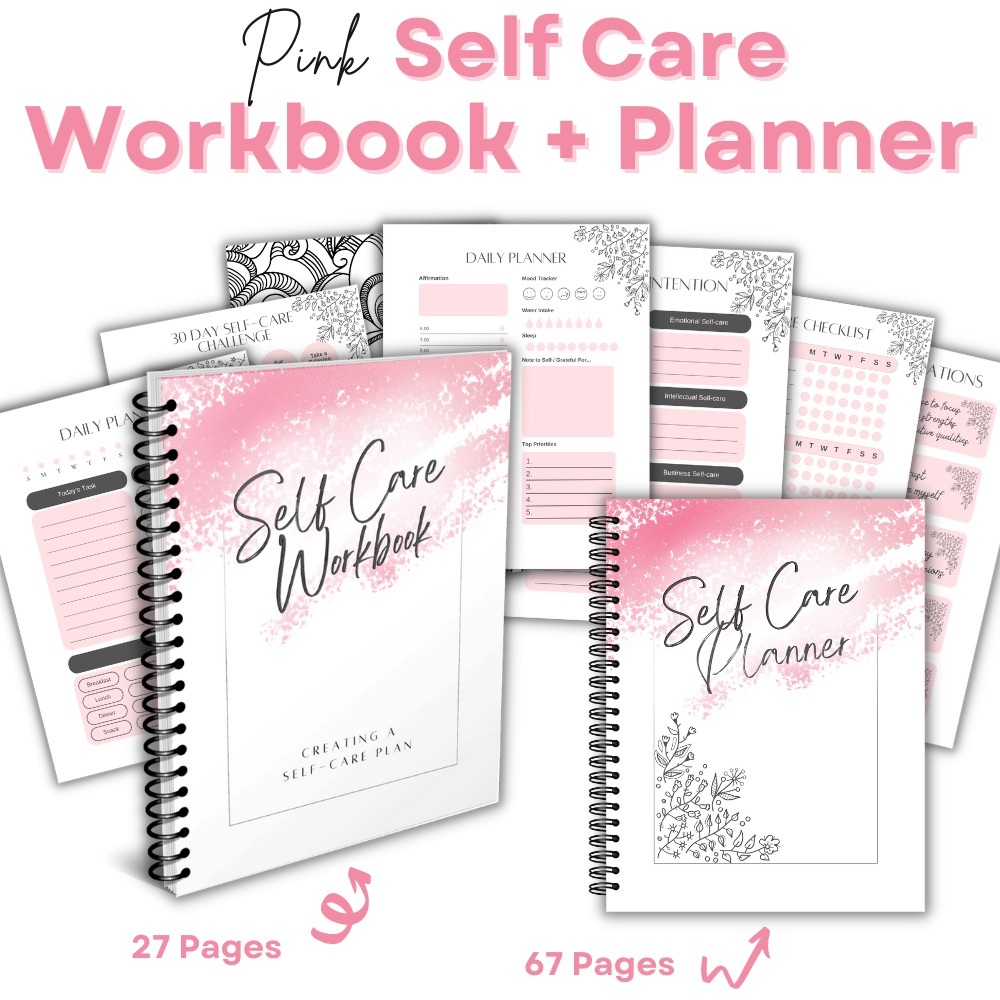 Pink Self Care Workbook and Planner